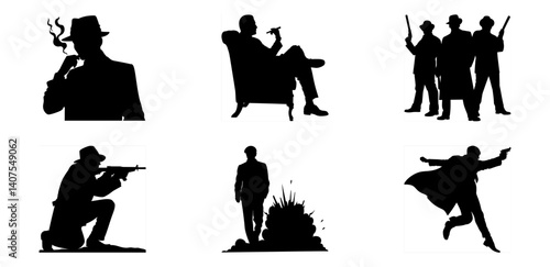  Shadows of Power Mafia Silhouettes in Iconic Poses