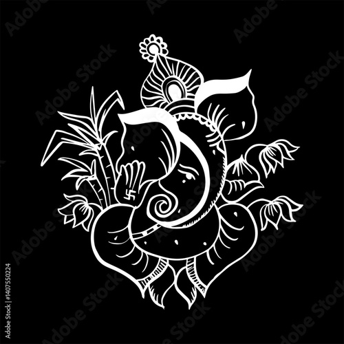 lord ganesha line art