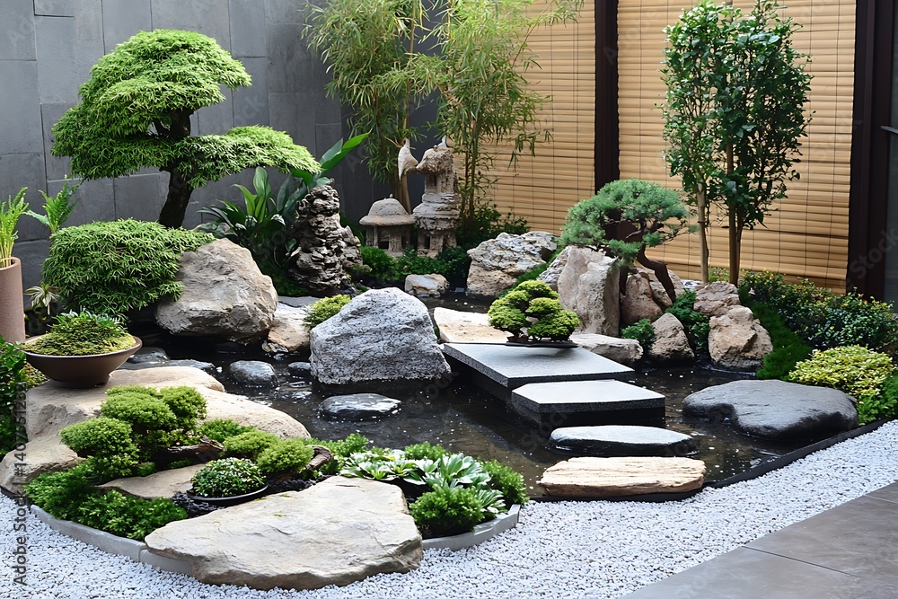Obraz premium japanese garden with stone