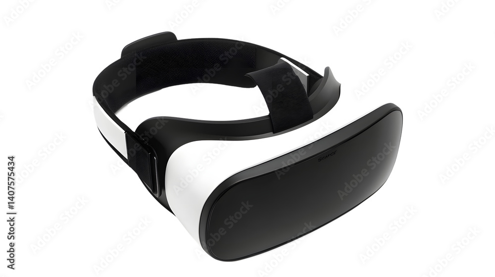 Professional VR Headset Isolated on White Background for Virtual Reality Experience Professional VR Headset Isolated on White Background for Virtual Reality Experience