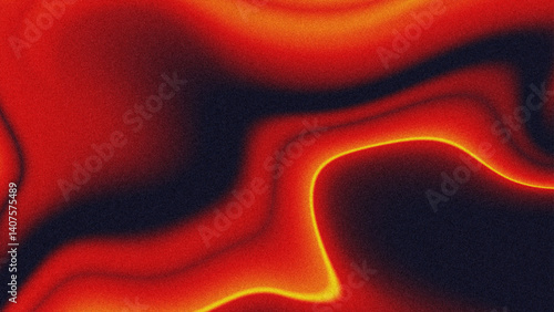 Abstract dark red gradient with grainy texture. Orange neon light on gradient background.
