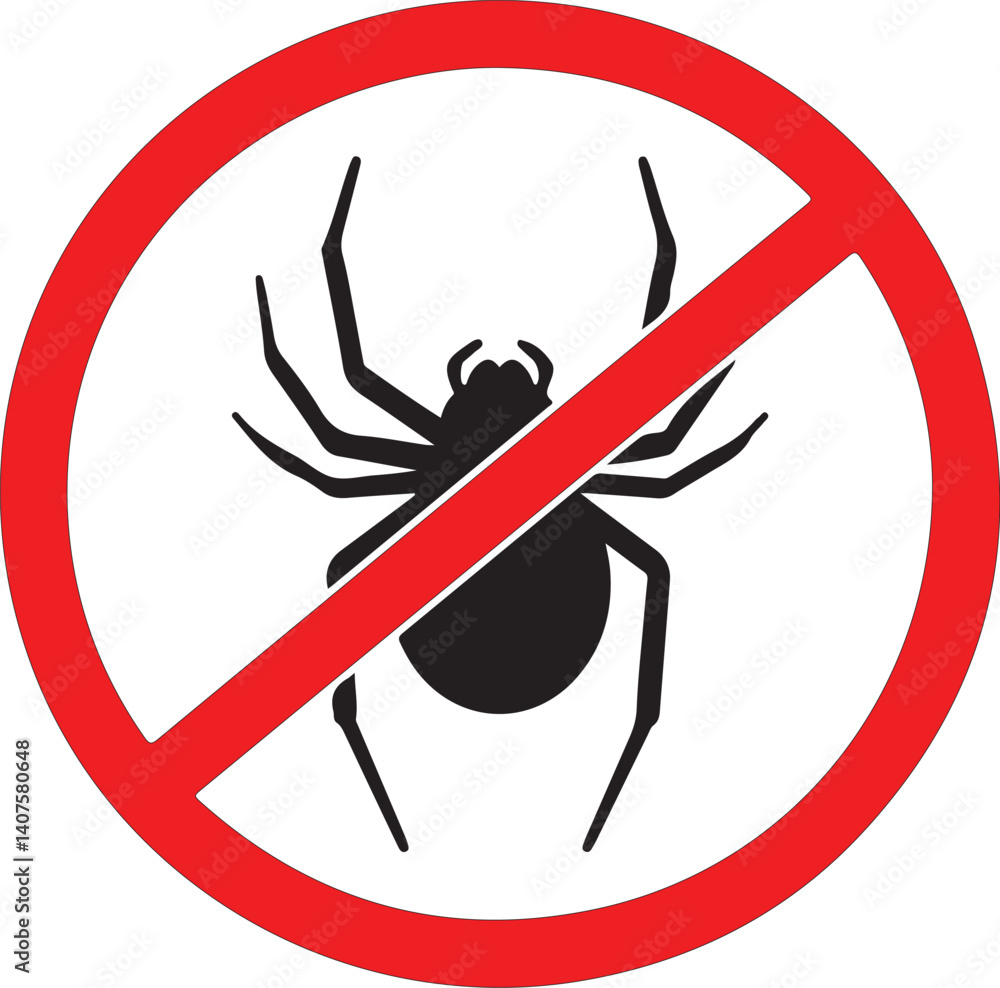 no spider icon with red sign background vector no spider icon with red sign background vector