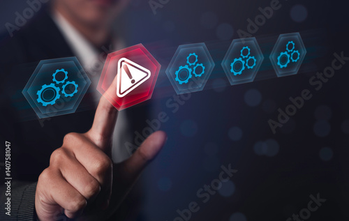 Issue and Problem Detection identifying Delays, Violations, and Hand touch unknown Risks warning signs, checks, and protective measures to manage critical situations and ensure safety.