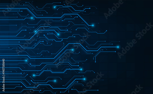 Printed circuit board of digital communication technologies. Vector illustration. Sketch for creativity.