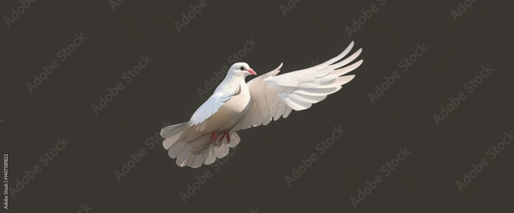 Obraz premium White_Dove_in_Flight_