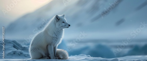 White_polar_fox_in_habitat_winte