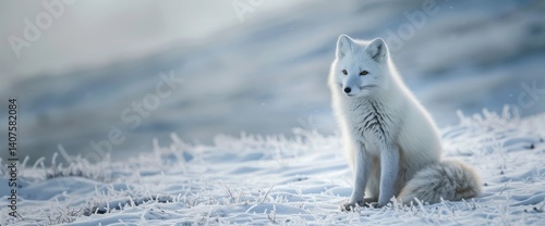 White_polar_fox_in_habitat_winte