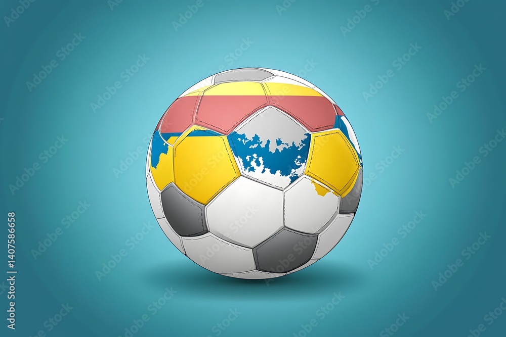 Fototapeta premium Soccer ball with the map of Armenia on its surface