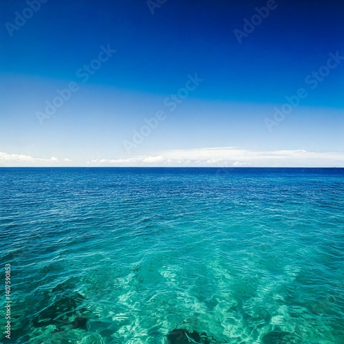 透き通る青い水と光が美しい壮大な海の風景