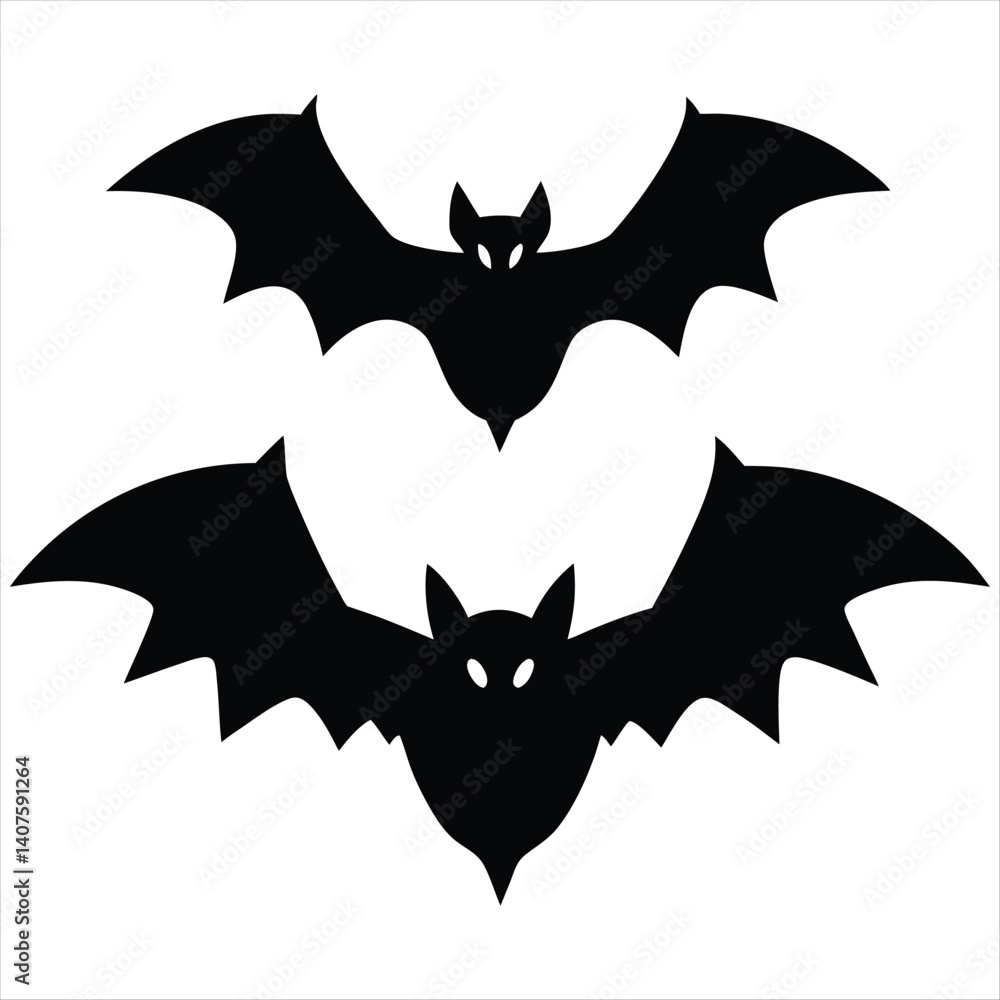 Fototapeta premium Bat silhouette vector isolated on white background