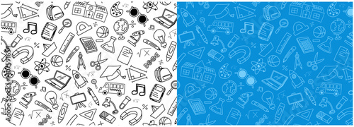 school pattern doodle hand drawing background back to school