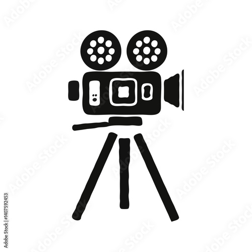 movie camera silhouette vector