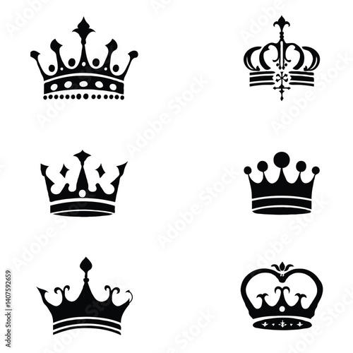set of crowns vector