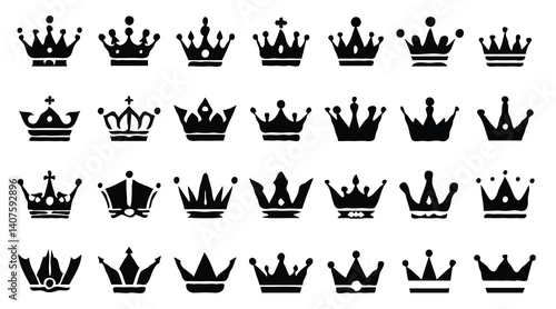 collection of crowns vector