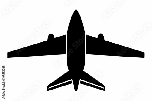 airplane icon silhouette vector illustration
