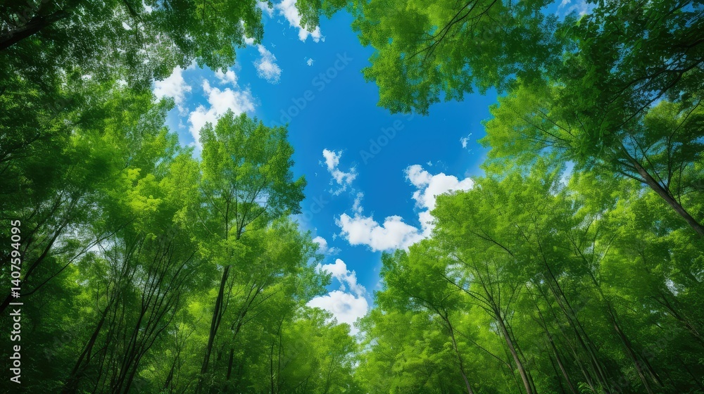 Fototapeta premium trees green blue backgrounds