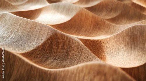 Wavy Wood Surface Texture Close-up for Abstract Background Design