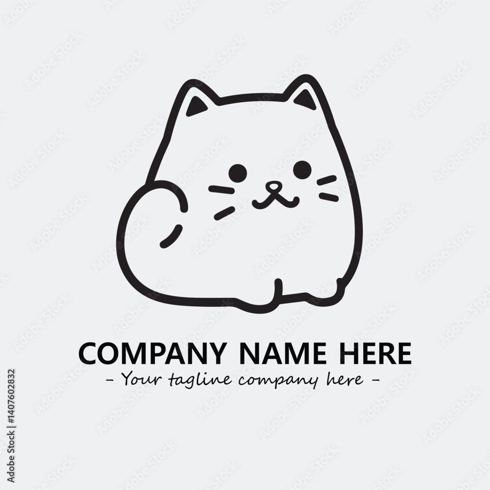 Cat character illustration black and white for logo company vector image
Cat character illustration black and white for logo company vector image