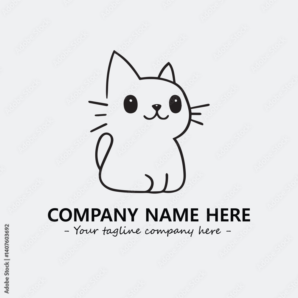Cat character illustration black and white for logo company vector image
Cat character illustration black and white for logo company vector image