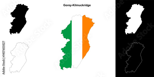 Gorey-Kilmuckridge district blank outline map set
