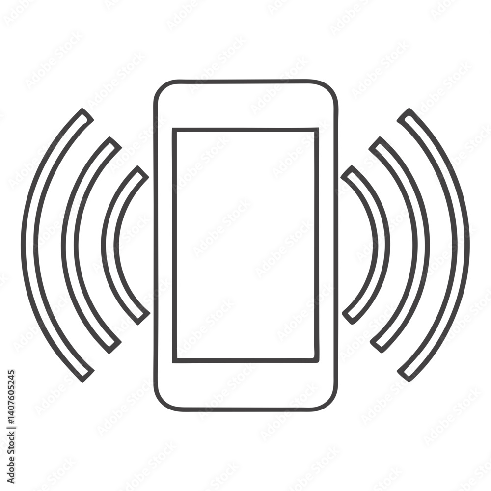 Smartphone with wireless signal icon for smart home control Smartphone with wireless signal icon for smart home control