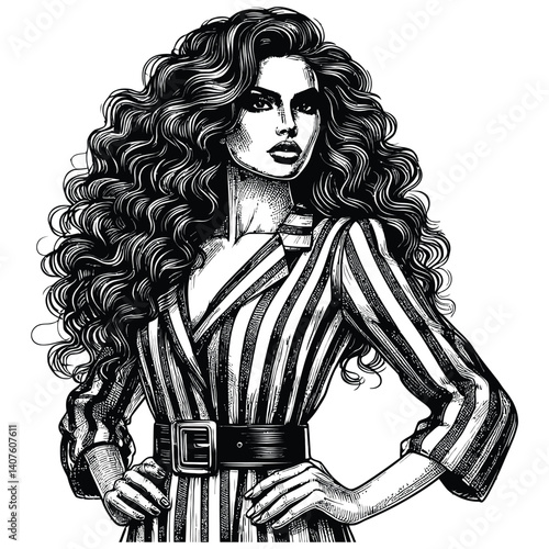 fashion model with long hair