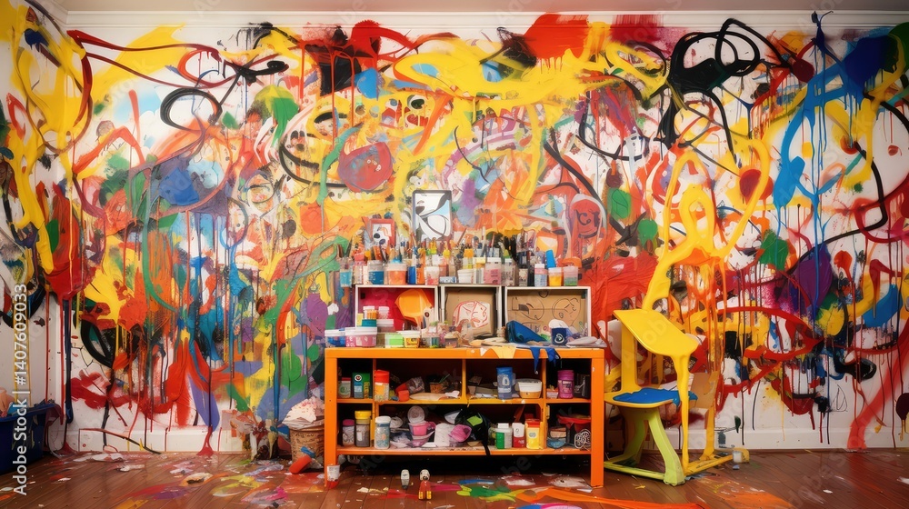 Fototapeta premium photograph messy house wall