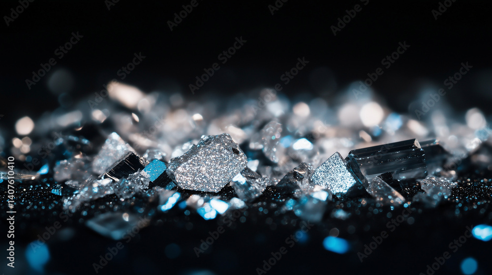 Crystalline Debris in Blue Glow Crystalline Debris in Blue Glow