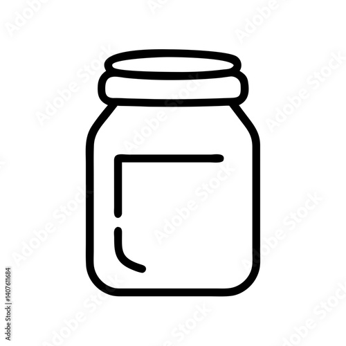 Glass jar icon in black outline style on white background