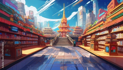 Paris, France in A Spectacular Display of Anime and Manga Merchandise at Dragon Ball Z Event, Filled with Vibrant Colors, Detailed Designs, and a Lively Atmosphere