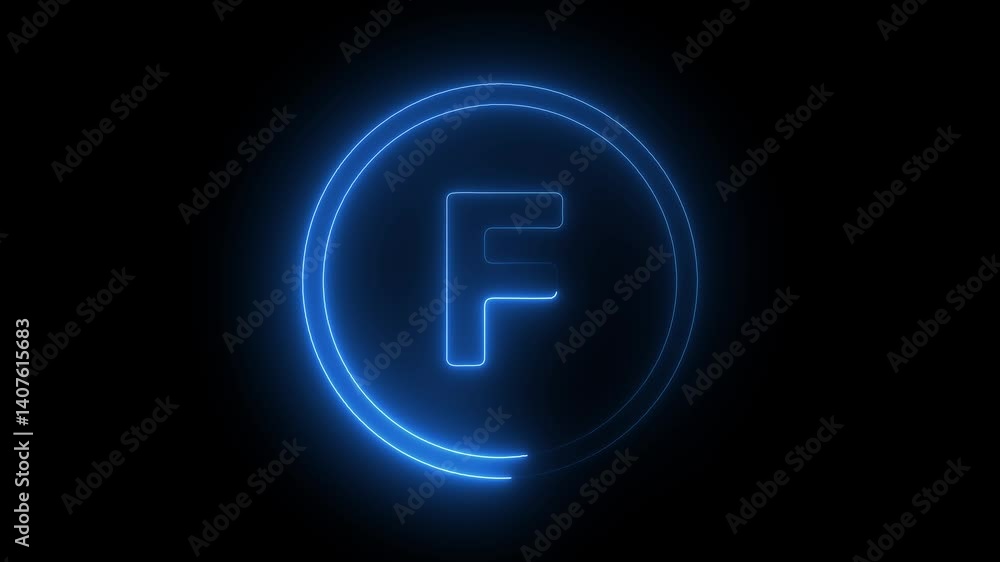 Glowing neon cyan and purple alphabet Glowing neon cyan and purple alphabet