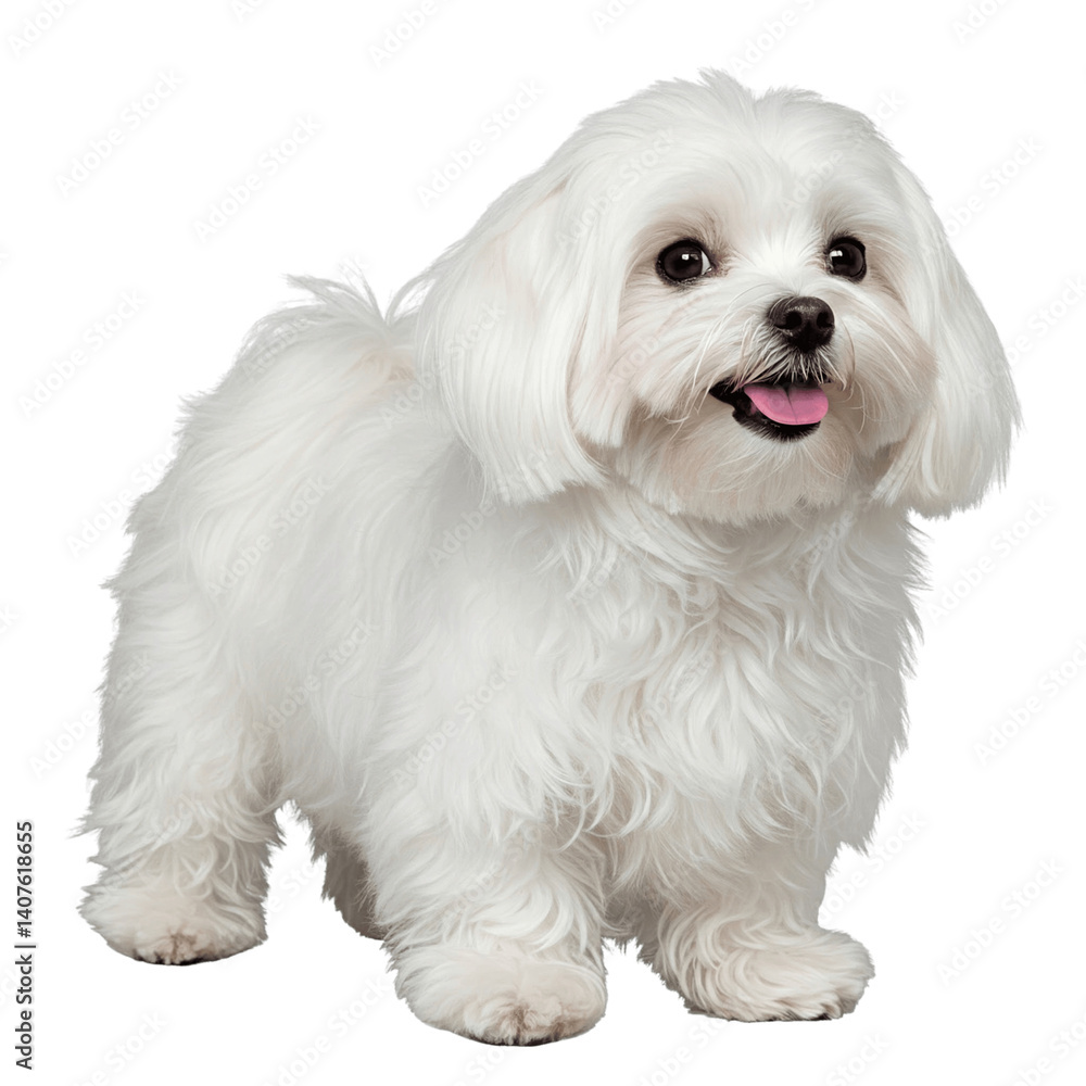 White maltese dog isolated on transparent background, png White maltese dog isolated on transparent background, png