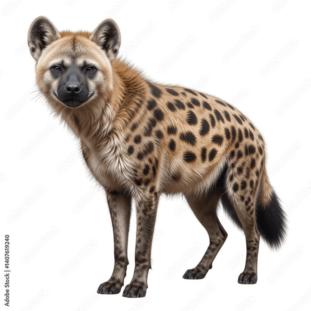 Fototapeta premium Spotted hyena isolated on transparent background, png