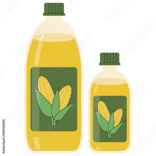 yellow corn oil vitamin source isolated vector illustration on white background