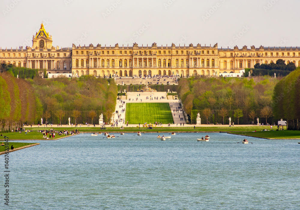 Versailles palace and park with Grand canal, Paris suburbs, France