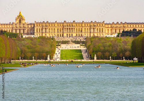 Obraz na płótnie Versailles palace and park with Grand canal, Paris suburbs, France w salonie