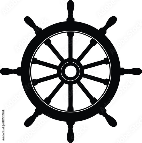 Printship wheel vector logo, Ships wheel icon, ship steering logo vector Nautical Wheel vector art