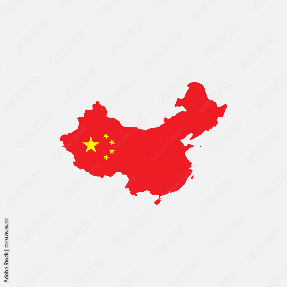 China Flag Map Stock Vector. China Flag Map Stock Vector.