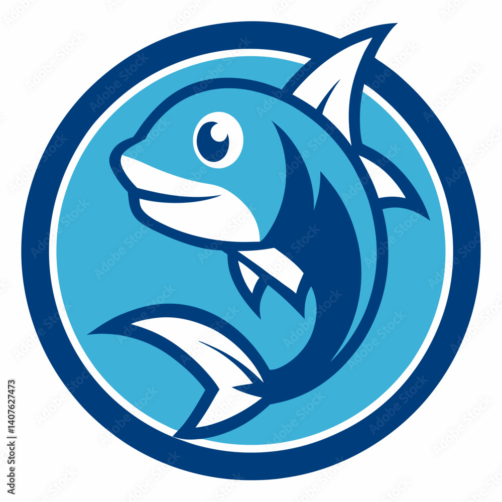 Fototapeta premium Fish Mascot Logo Creative and Bold Aquatic Branding Designs for Sports and Business