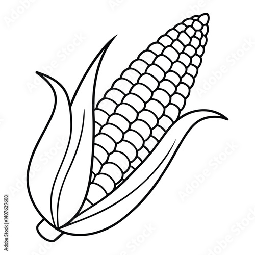 Isolated yellow corn cob vector illustration depicts fresh, healthy maize