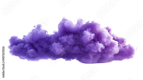 Vibrant Purple Cloud on White Background Isolated - Professional Adobe Stock Photo