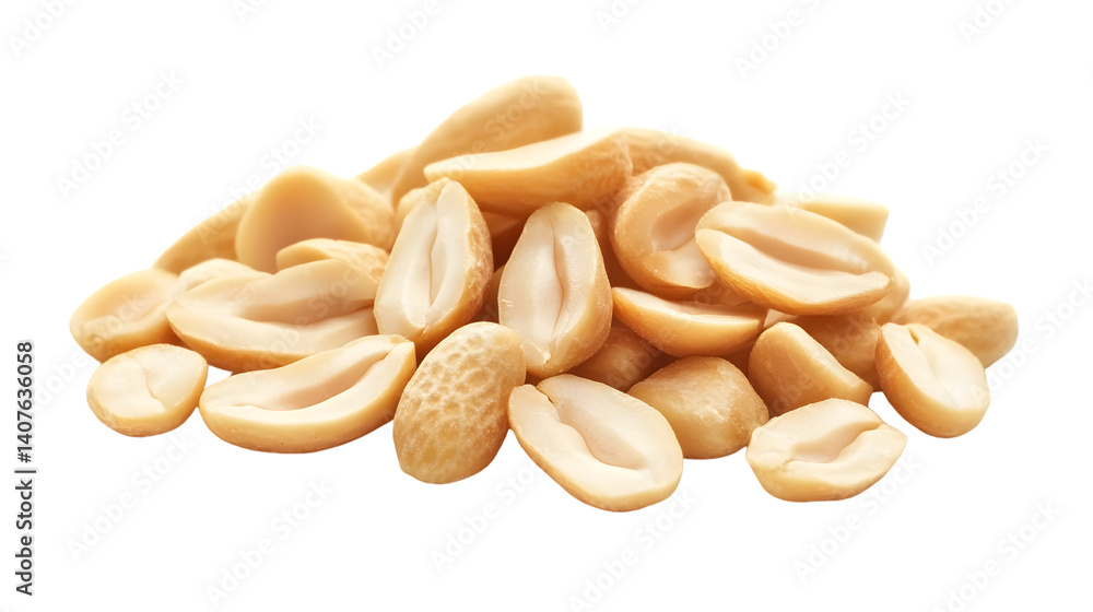 Delicious and healthy peanuts on transparent background for food concept designs Delicious and healthy peanuts on transparent background for food concept designs