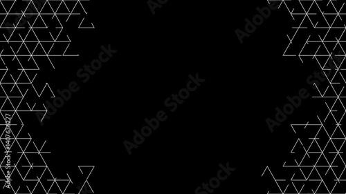 Animation pattern set, seamless loop moving lines, triangle shapes, motion graphics collection for overlay and decorative purposes.