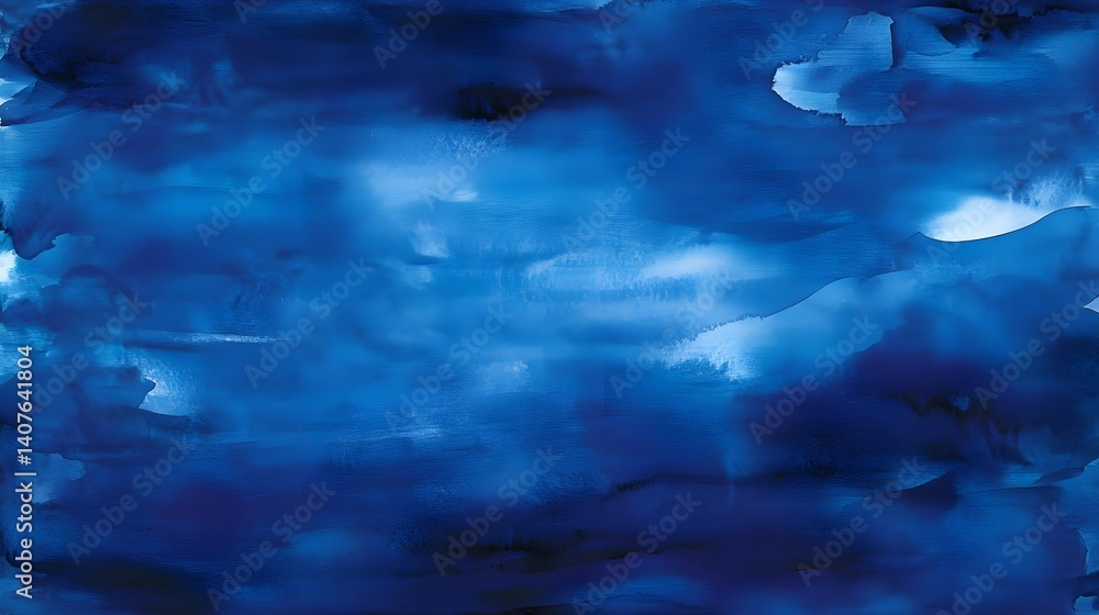 Fototapeta premium Abstract Blue Watercolor Texture Background - Abstract art
