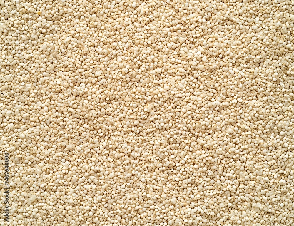 A close-up of quinoa texture, showcasing the small and round grains with their golden-brown color A close-up of quinoa texture, showcasing the small and round grains with their golden-brown color