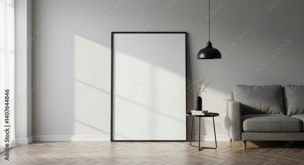 Fototapeta premium Living Room Interior Poster Mockup