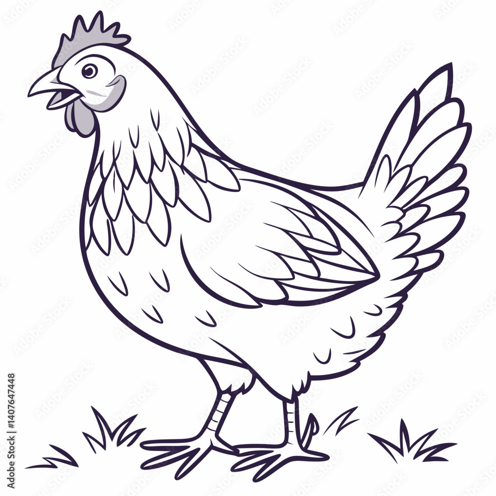 Fototapeta premium black and white background hen vector 
