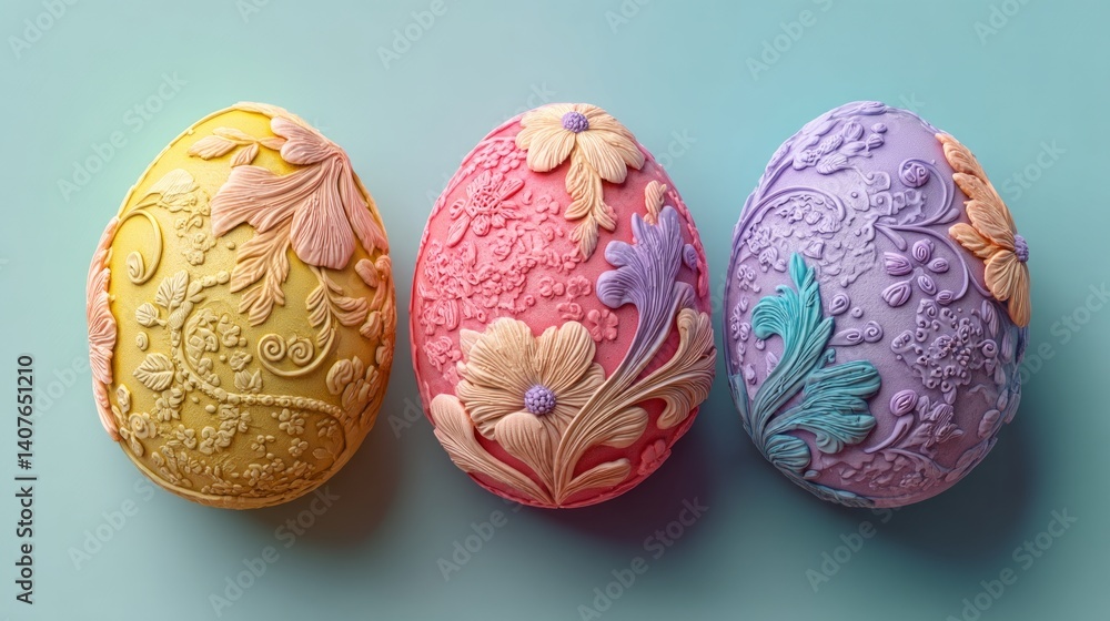 Easter decoration handmade crafts seasonal centerpieces. Easter Eggs Delight Embossed Floral Design Yellow Pink and Purple Spring Holiday Celebration Display. Easter decoration handmade crafts seasonal centerpieces. Easter Eggs Delight Embossed Floral Design Yellow Pink and Purple Spring Holiday Celebration Display.