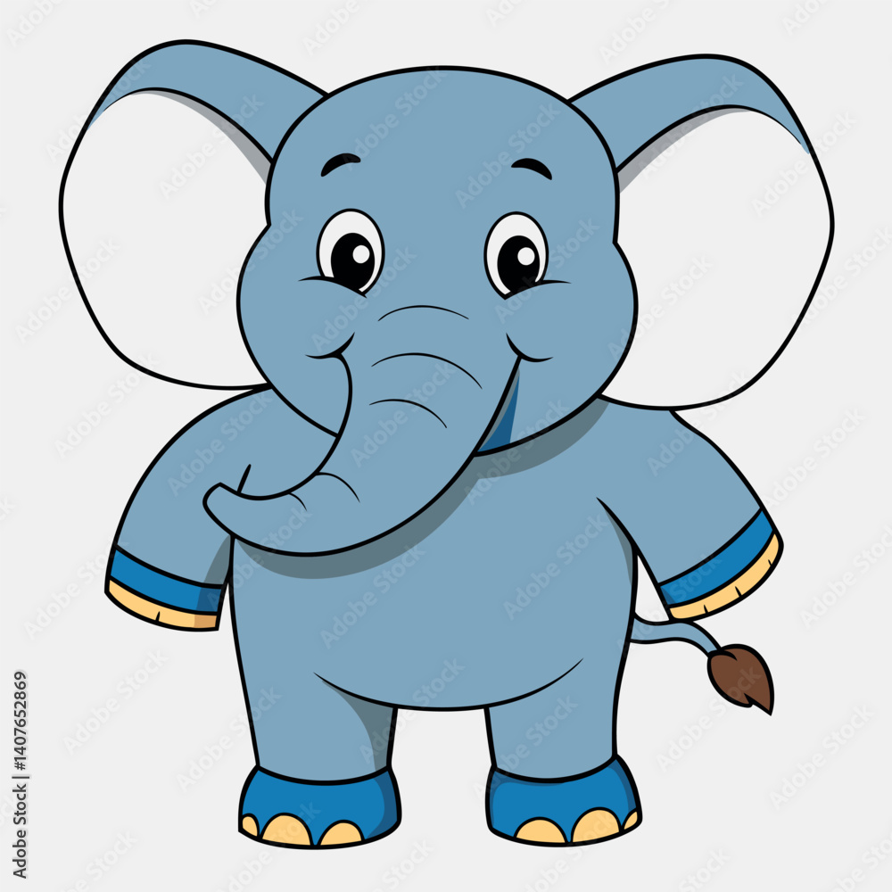 Obraz premium Adorable Cartoon Baby Elephant Illustration for Childrens Book