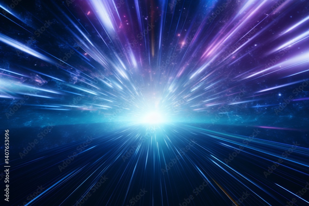 Obraz premium Visualization of a hyperspace space warp speed